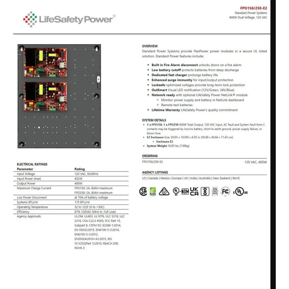 FlexPower FPO150/250-E2 power supply with 230 V AC input voltage